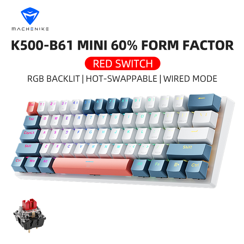 Gaming Keyboard Mini - K500-B61achenike Mini Keybaord Mecânico 60% Fator