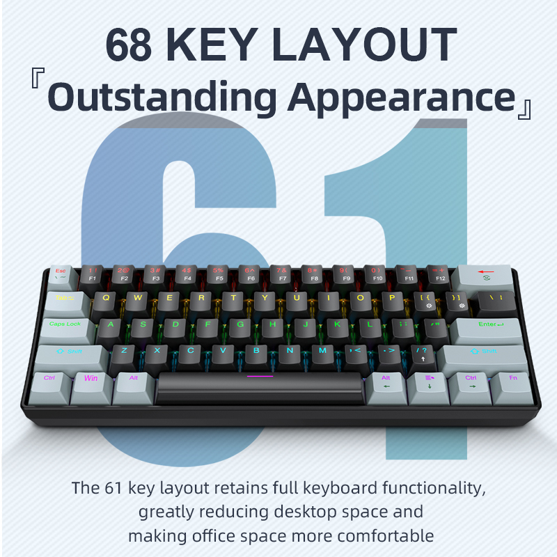 APAYADO K61 Mini teclado mecân - Gaming Keyboard Mini avaliação e preço