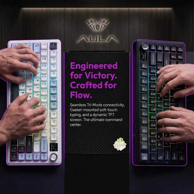 Teclado Mecânico AULA F75 Max, - Gaming Keyboard No Rgb avaliação e preço