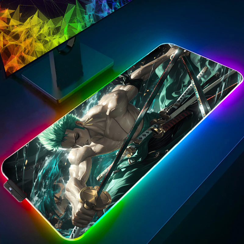 Uma peça zoro mouse pad rgb ac - Gaming Keyboard No Rgb avaliação e preço